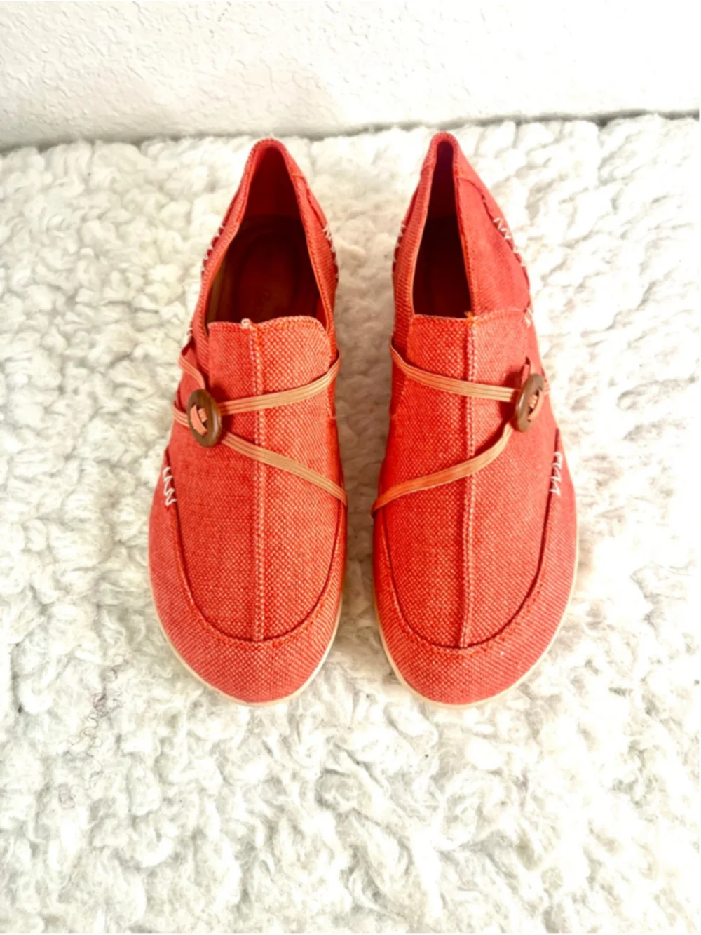 Comfort Ease Maggie Orange Canvas Slip-on Shoes Women Size 11M